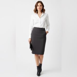 Philosophy Republic Womens Charcoal/Gray Ponte Pencil Skirt Size 12 Chic Office